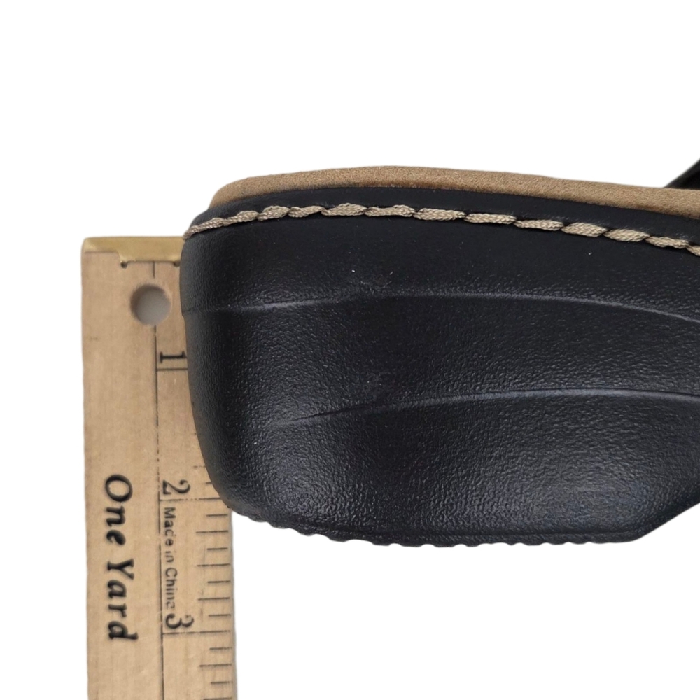 Clarks Merliah Karli Leather Slip On Sandals NEW Black Womens 8 Comfort Mule - Picture 6 of 10